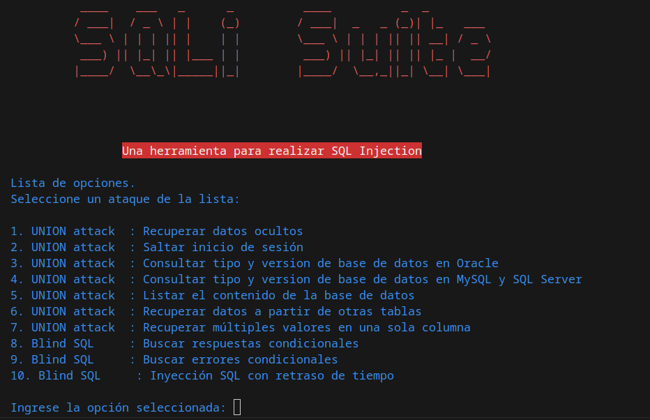 Captura de pantalla del proyecto /projects/sqlinjectionsuite.png